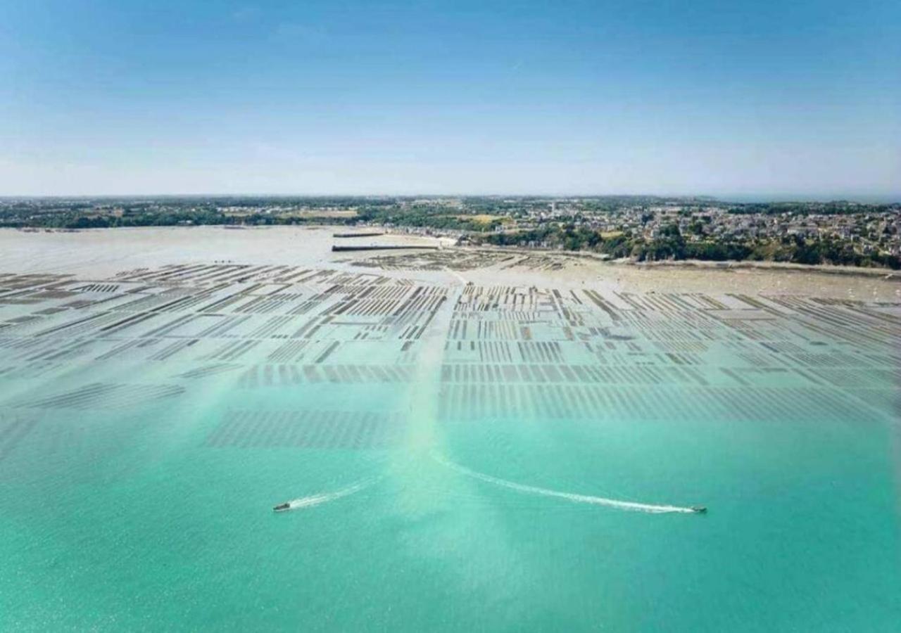 L'Etoile By Mrodbnb - Appart Neuf - Vue Mer - 25M Plage & Resto - Cine - Cheminee - Popcorn Cancale Kültér fotó